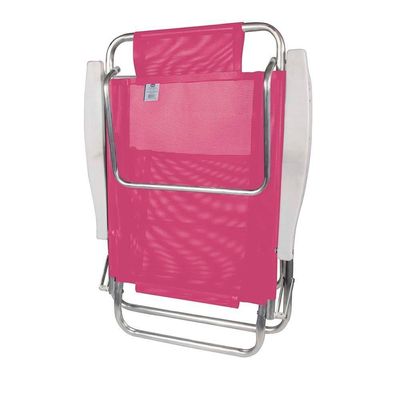 Kit 2 Cadeira Alumínio Reclinável Summer 6 Posições Rosa Mor