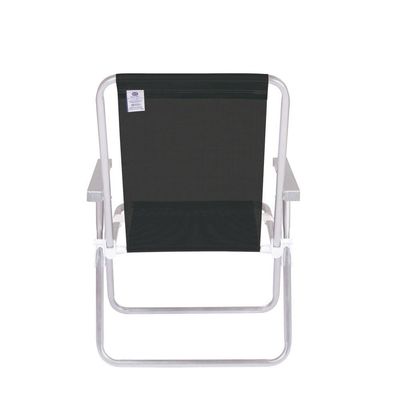 Kit 2 Cadeira Praia Alta Alumínio Conforto Preto 120kg Mor