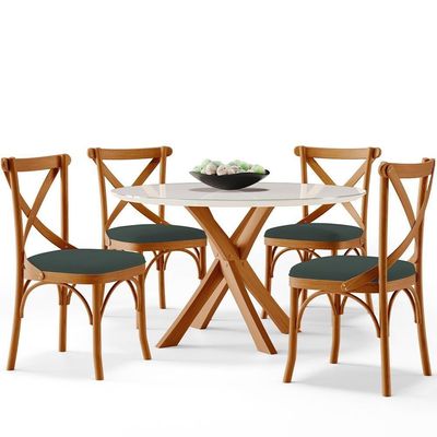 Kit 02 Cadeiras Para Sala De Jantar E Estar Living Estofada ávila L02 Suede Verde Musgo - Lyam