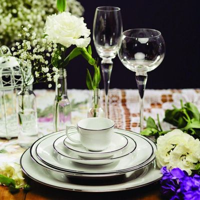 Jogo De Jantar Em Porcelana Flamingo Com 30 Peças Oxford Isabel