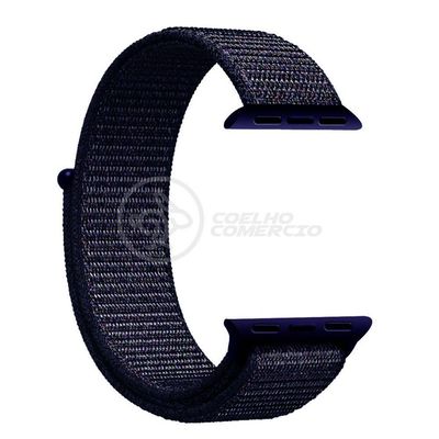 Pulseira Nylon Para Iwo Smartwatch 42mm 44mm - Azul Meia Noite