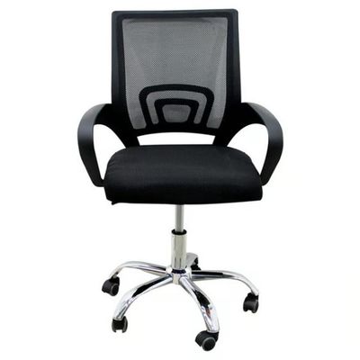 Kit 4 Cadeiras De Rodízios Tok Escritório Home Office Telinha Preto