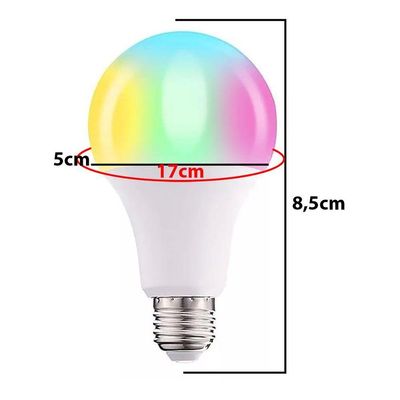 Lampada Led Rgb 16 Cores 9w Multicolorida Ajustavel Controle Regulavel Luzes E27 Decoraçao Sala