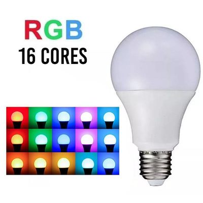 Lampada Led Rgb 16 Cores 9w Multicolorida Ajustavel Controle Regulavel Luzes E27 Decoraçao Sala