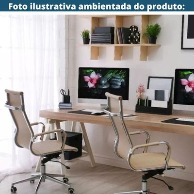 Kit 2 Cadeiras Giratória Alta Office Manhattan Esteirinha Fratini Revestida Em (pu) Fendi Base