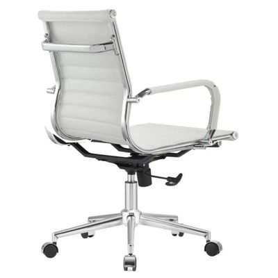 Kit 2 Cadeiras Giratória Baixa Office Manhattan Esteirinha Fratini Revestida Em (pu) Branco Base