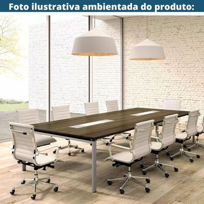 Kit 2 Cadeiras Giratória Baixa Office Manhattan Esteirinha Fratini Revestida Em (pu) Branco Base