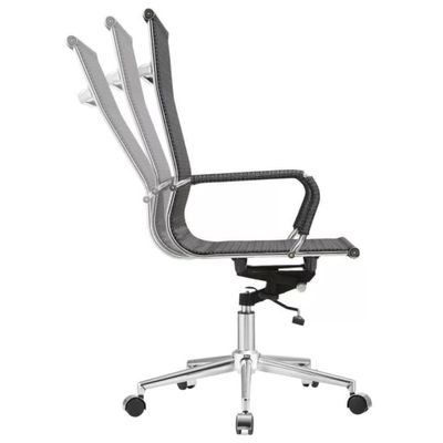 Kit 2 Cadeiras Giratória Office Sydney Presidente Fratini Tela Cinza Base Aço Cromado