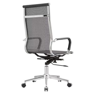 Kit 2 Cadeiras Giratória Office Sydney Presidente Fratini Tela Cinza Base Aço Cromado