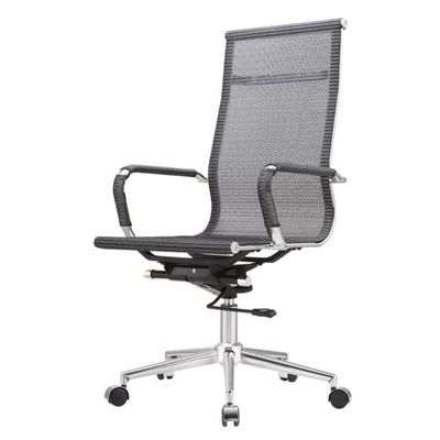 Kit 2 Cadeiras Giratória Office Sydney Presidente Fratini Tela Cinza Base Aço Cromado
