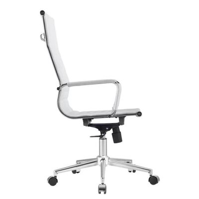 Kit 2 Cadeiras Giratória Alta Office Manhattan Esteirinha Fratini Revestida Em (pu) Branco Base