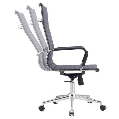 Kit 2 Cadeiras Giratória Alta Office Manhattan Esteirinha Fratini Revestida Em (pu) Preto Base
