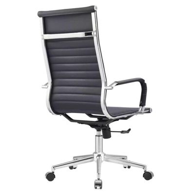 Kit 2 Cadeiras Giratória Alta Office Manhattan Esteirinha Fratini Revestida Em (pu) Preto Base