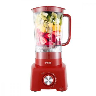 Liquidificador Philco Com Filtro 12 Velocidades + Pulsar-autolimpeza 2 Litros - Ph900 Vermelho 220 V