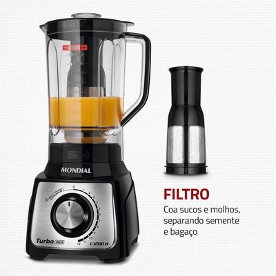 Liquidificador Mondial Turbo Black L-1200 Bi Liquidificador-127v-preto/inox