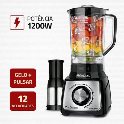 Liquidificador Mondial Turbo Black L-1200 Bi Liquidificador-127v-preto/inox