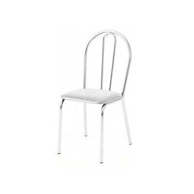 Kit 10 Cadeiras Lisboa Cromada Para Cozinha Ou área Gourmet-assento Sintético Branco