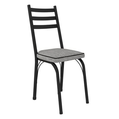 Kit 8 Cadeiras De Cozinha Luisiana Estampado Grafiato Pés De Ferro Preto - Pallazio