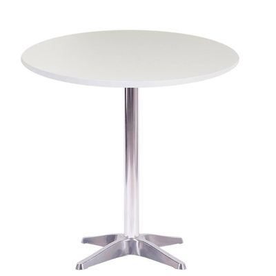 Mesa Delta 76,50 Cm (altura) Com Tampo Em Mdp Redonda 80 Cm Branco