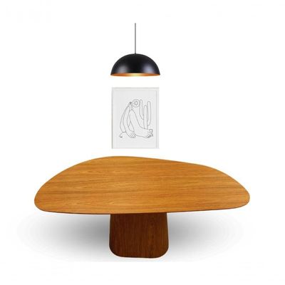 Mesa De Jantar Modelar Orgânica Bumerangue Em Freijo 1.80x100cm