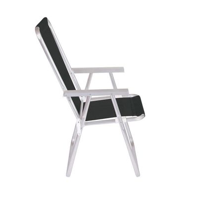 Cadeira De Praia Alta Alumínio Conforto 120 Kg Mor Cor:preto Preto