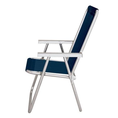 Cadeira De Praia Alta Alumínio Conforto 120 Kg Mor Cor:preto Preto