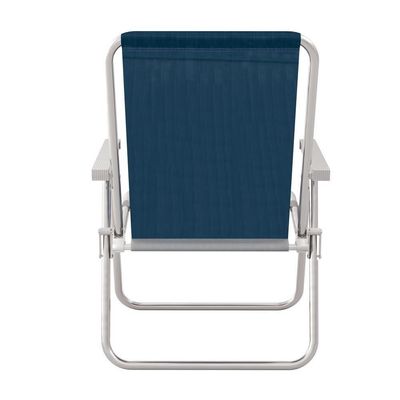 Cadeira De Praia Alta Alumínio Conforto 120 Kg Mor Cor:preto Preto