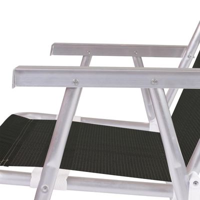 Cadeira De Praia Alta Alumínio Conforto 120 Kg Mor Cor:preto Preto
