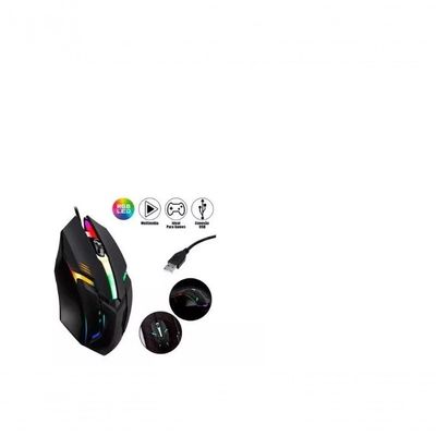 Mouse Gamer Com Fio Rgb Jogos Computador 1200 Dpi Sb-s06