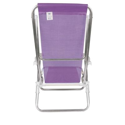 Cadeira De Praia Piscina Reclinável 8 Posições Alumínio Mor Cor:lilas Lilas