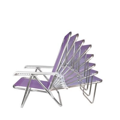 Cadeira De Praia Piscina Reclinável 8 Posições Alumínio Mor Cor:lilas Lilas