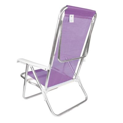 Cadeira De Praia Piscina Reclinável 8 Posições Alumínio Mor Cor:lilas Lilas