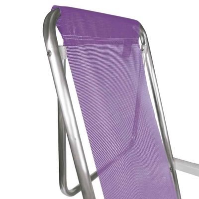 Cadeira De Praia Piscina Reclinável 8 Posições Alumínio Mor Cor:lilas Lilas