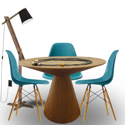 Mesa De Jantar Eclipse Cone Redonda 140cm Em Freijo