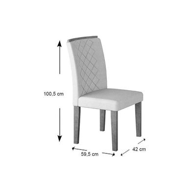 Kit Mesa Londrina Tampo Vidro 120cm Canto Curvo + 4 Cadeiras Imbuia Chocolate
