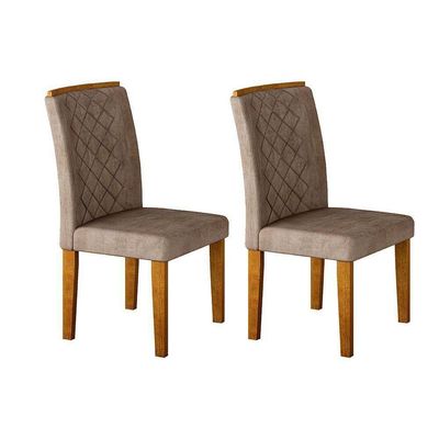 Sala de Jantar Completa Londrina 120Cm + 4 Cadeiras Imbuia Chocolate Capuccino