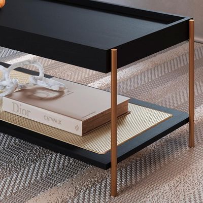 Mesa Centro 93 Cm Pes Metal Oslo 28961 Nero Artesano Nero