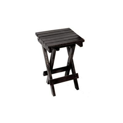 Jogo De Mesa Dobravel De Madeira 60cm Redondo Com 4 Banquinhos Dobraveis Preto - Preto