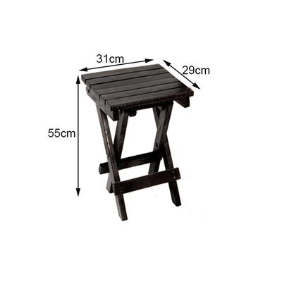 Jogo De Mesa Dobravel De Madeira 60cm Redondo Com 4 Banquinhos Dobraveis Preto - Preto