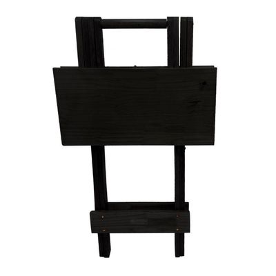 Kit 2 Mesa Bistro Dobravel Quadrada Preta - Preto
