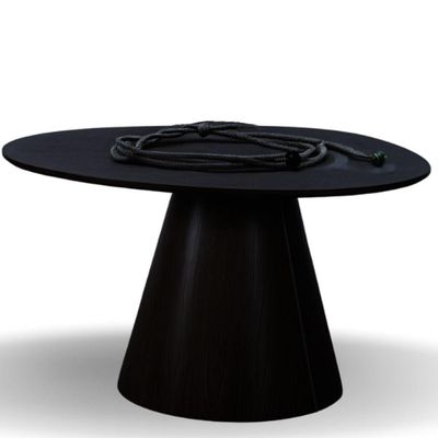 Mesa Cone Redonda Orgânica Em ébano 130cm