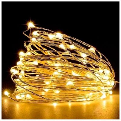 Fio De Fada 30 Lâmpadas Cordão Luz Led Amarelo 3 Metros