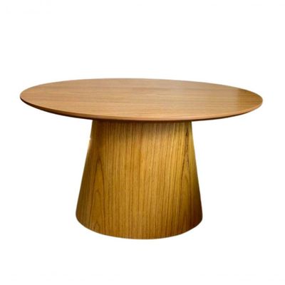 Mesa Cone De Centro Oval 120X80cm Tampo Freijó Marrom
