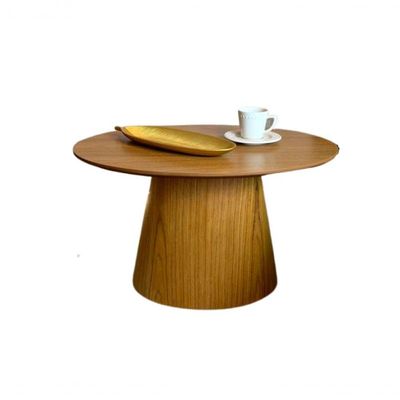 Mesa Cone De Centro Oval 137X90cm Tampo Freijó Marrom