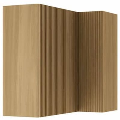 Armário Aéreo de Canto Nesher Rainha em MDF 15mm com 2 Portas e 1 Prateleira - 92cm de largura Bege Médio