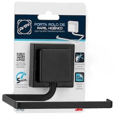 Porta Rolo de Papel Higiênico Arthi - Preto