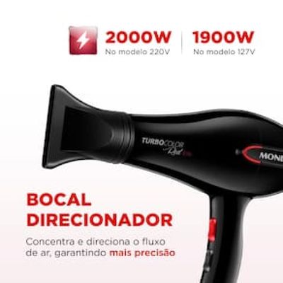 Secador de Cabelos Mondial Turbo Color Red SC-41 com Tourmaline Íon 1900W Preto / 110