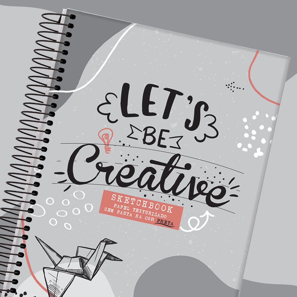 Caderno Criativo CD Sketchbook S/P Preto 80 Folhas - Jandaia Arts