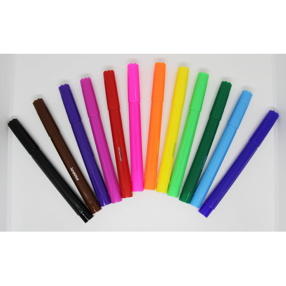 Caneta Hidrográfica 12 cores Jumbo - Jandainha