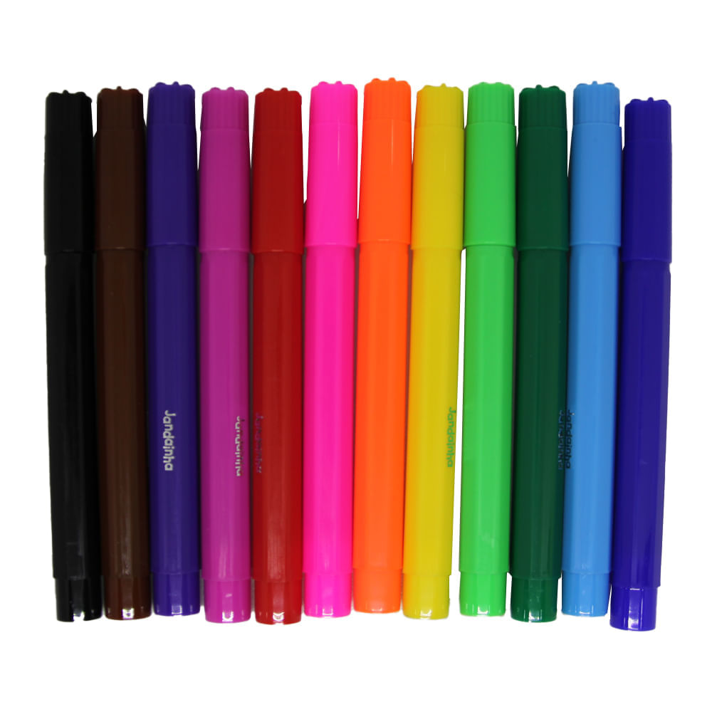 Caneta Hidrográfica 12 cores Jumbo - Jandainha